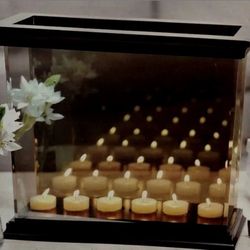 Vtg Partylite P8919 Infinite Reflections 6 Tealight Candle Holder Mirrored