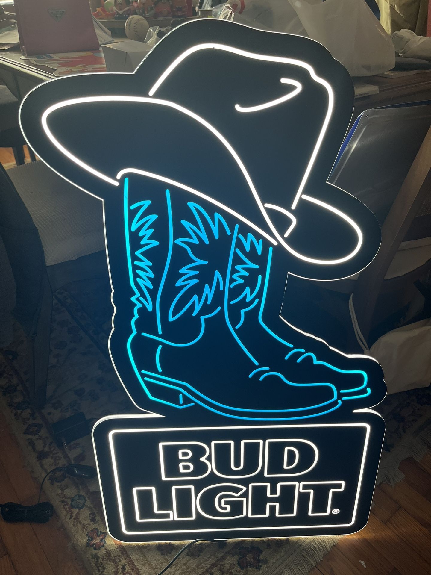 Bud Light W/ Cowboy Boots LED Sign