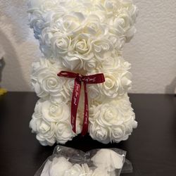 Decorative white Rose Teddy Bear