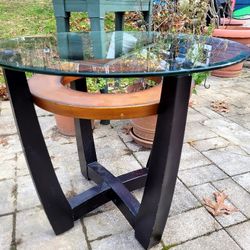 Wood And Glass End / Coffee Table