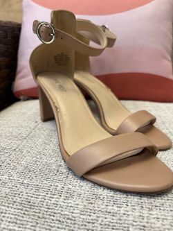 Nine West Nude Block Heel Sandals – Women’s Heels