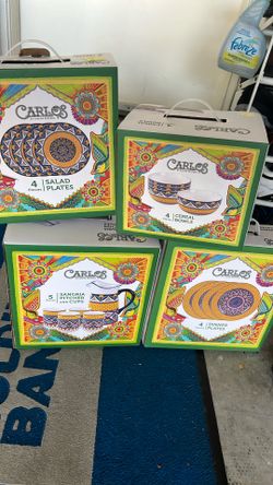 Carlos Santana Set Dishes Picture Bowls Plates Cups
