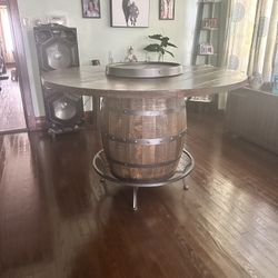 Barrel Table with Storage 