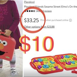 $10 Playskool Friends Sesame Street Elmos on the Go Letters , Great educational Toy perfect to go