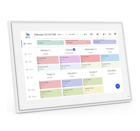 15.6inch Smart WiFi Digital Calendar&Chore Chart, 1920 * 1080 IPS Touch Screen HD Display Retails $330