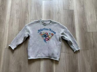 Martine Rose Billiards Pool Ball Chunky Knit Sweater Size S Beige Crewneck
