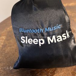 Bluetooth Music Sleep Mask with USB Charging Cable, Black Mesh Fabric