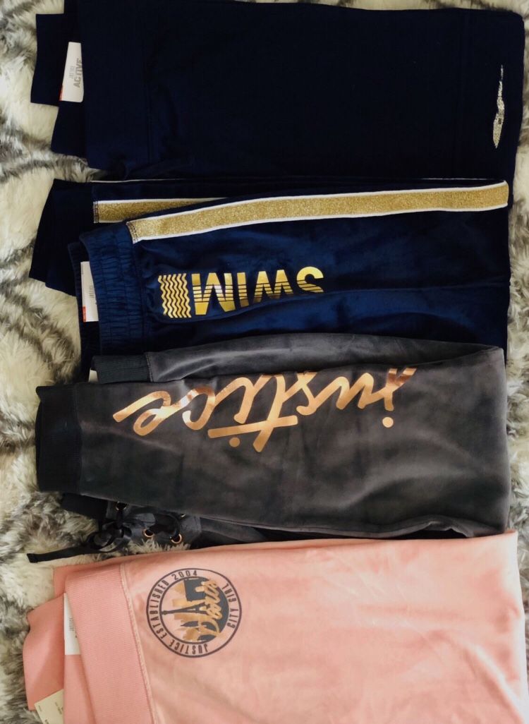 sequin sweats. Size 18/20 in girls  like a medium in woman’s, super cute!! New with tags. Retail $27- $30, asking $20 each Brundage and Chester