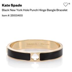 Kate Spade 0) 15 Black New York Hole Punch Hinge Bangle Bracelet Item #: (contact info removed)0 NWOT