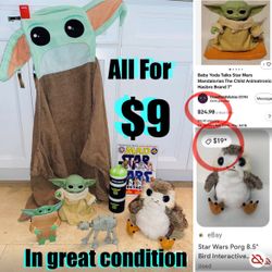 $9 For All Bundle of Star Wars Toys,book,etc in great condition