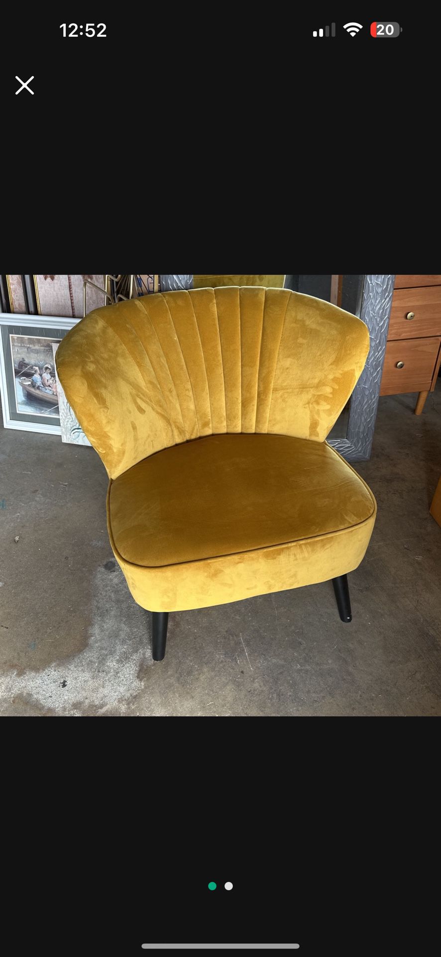 Mustard Suede Chair 