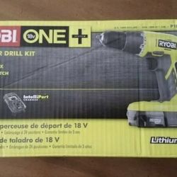 Ryobi One 18v Starter Drill kit