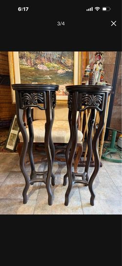 Beautiful Antique Plant stands solid wood 32 tall 11 wide