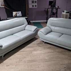 Modern Gray Sofa & Loveseat Set – Pet Damage / Project Furniture