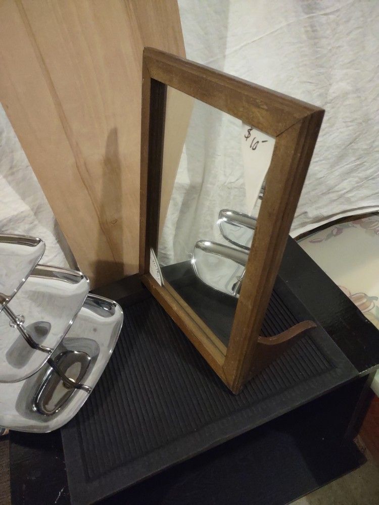 Free Standing Mirror.. Vintage,Heavy Weight