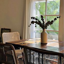 tables and chairs set, original vintage rattan bar stools