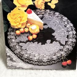 13” HEAVY THICK GLASS SERVING PLATTER