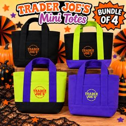 Trader Joe’s Halloween Canvas Tote Bag Bundle of 4