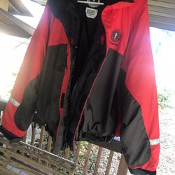 Mustang Survival PFD MJ6224 Red Black Bomber Jacket Personal Flotation Device