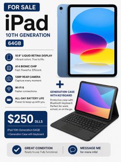 iPad 10 generation with keyboard with cellular data