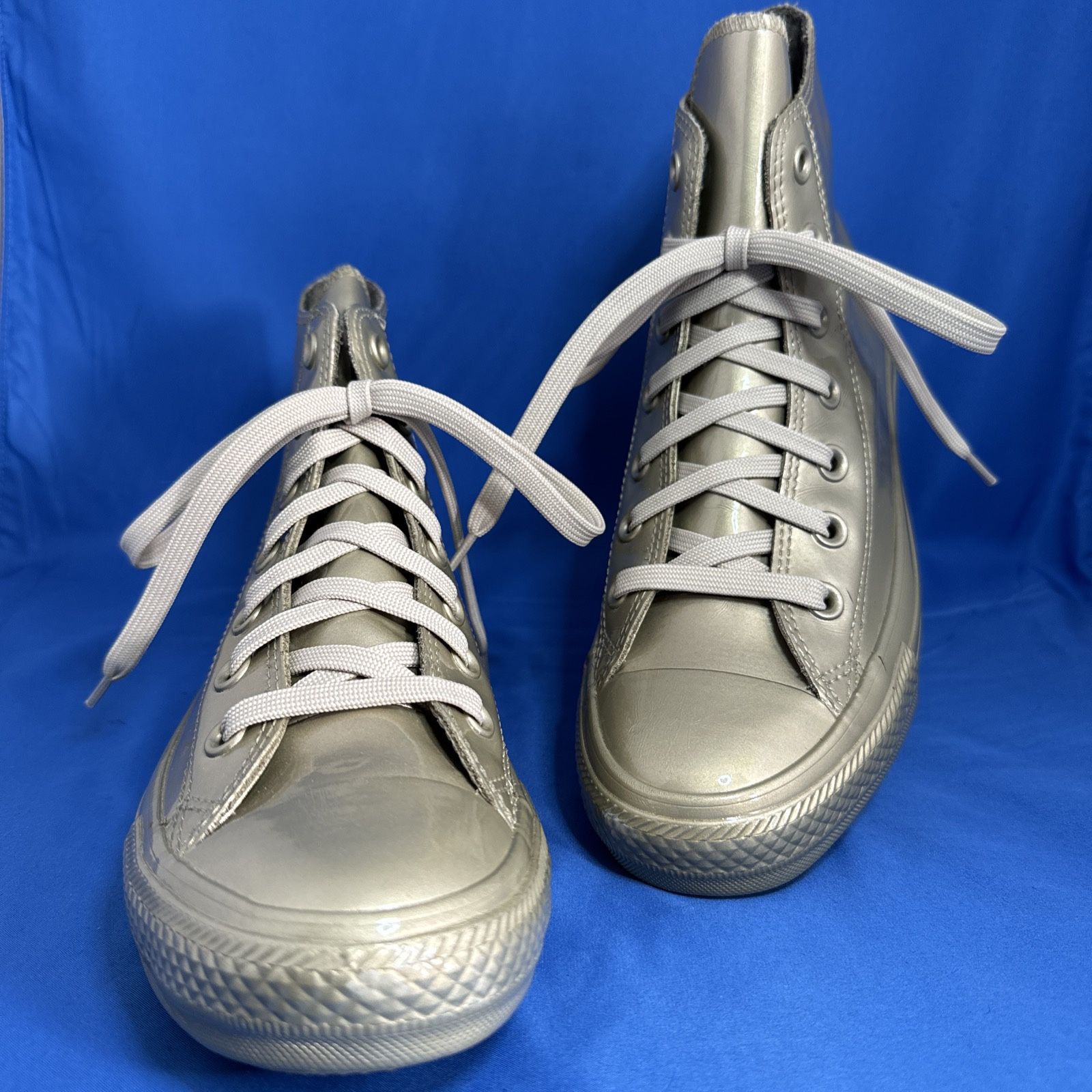 Size 8 Converse ChuckTaylor All Star Metallic RUBBER Counter Climate Water Repellent Sneaker Unisex 553269C LIGHT GOLD
