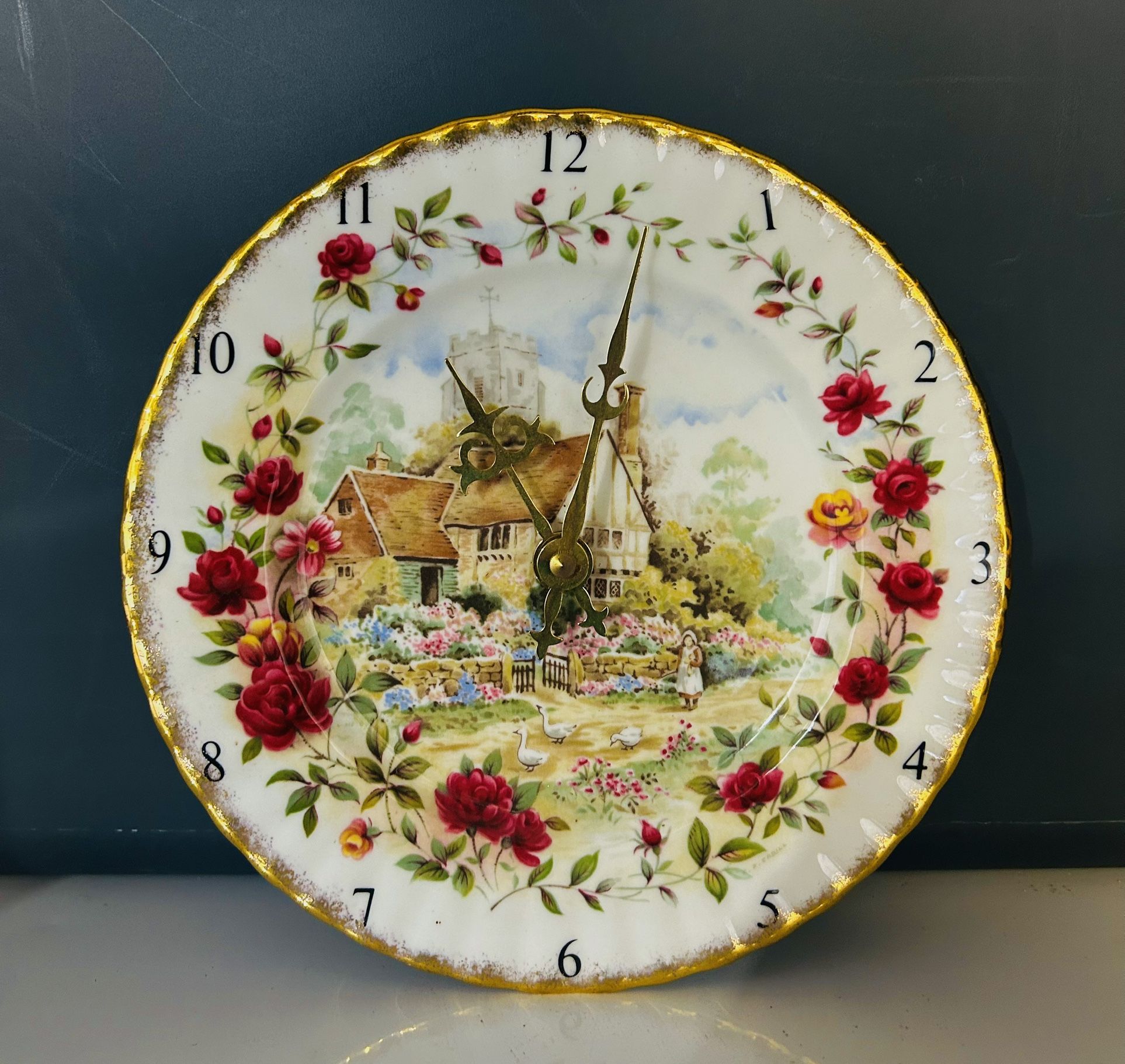 Royal Albert Country Roses Decorative Plate Clock