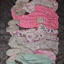 4T Girls Footie Pajamas 