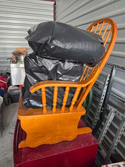 Wooden Rocker W/Ottoman