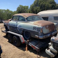54 Chevy 2 Door Chevy 1954 Chevrolet Project With A 235  3 Speed Transmission  Parts  