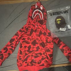 Red Bape Hoodie Size Medium