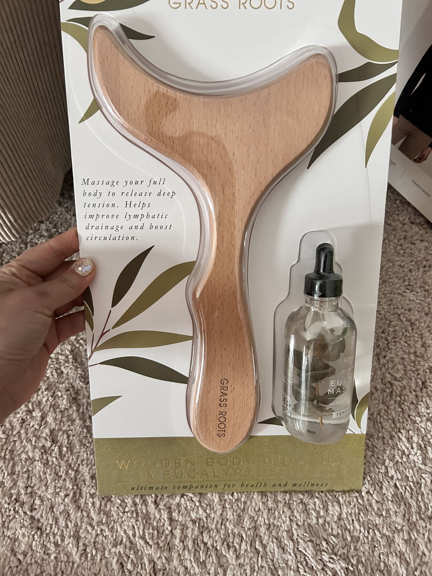 Grass Roots Wooden body guasha & Oil Set