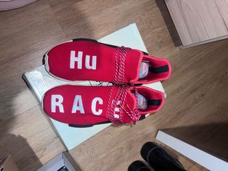 Red Adidas Pharrell Williams NMD Hu Race Sneakers