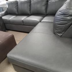 Leather Plush Cozy Sectional