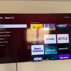 📺 TCL 50” 4K Roku Smart TV w/ Wall Mount Bracket – Great Condition