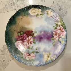 Limoges French Porcelain Hand-Painted Collectible Plate | T&V Hallmark| Excellent Condition | 12.5” Diameter