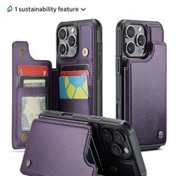 iPhone 16 Pro Max Wallet Case - Purple