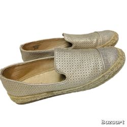 Charter Club Jonii Women's Size 8 M Gold Espadrille Flats Shoes Beige Slip On