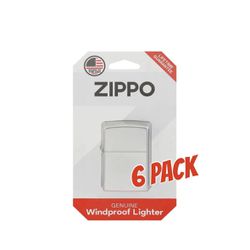 ZIPPO Lighter 207 BP Reg Street Chrome 6 pack 