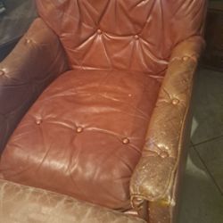 Leather Chair And Ottoman 