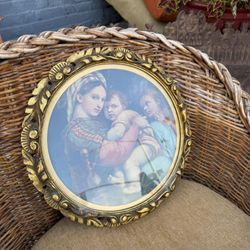 Beautiful Wall, Art 14 Diameter, Solid Wood Frame