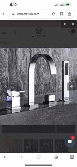 Dree Double Handle 4-Hole Roman Tub Faucet With Hand Shower Modern Style Solid Brass Sh37