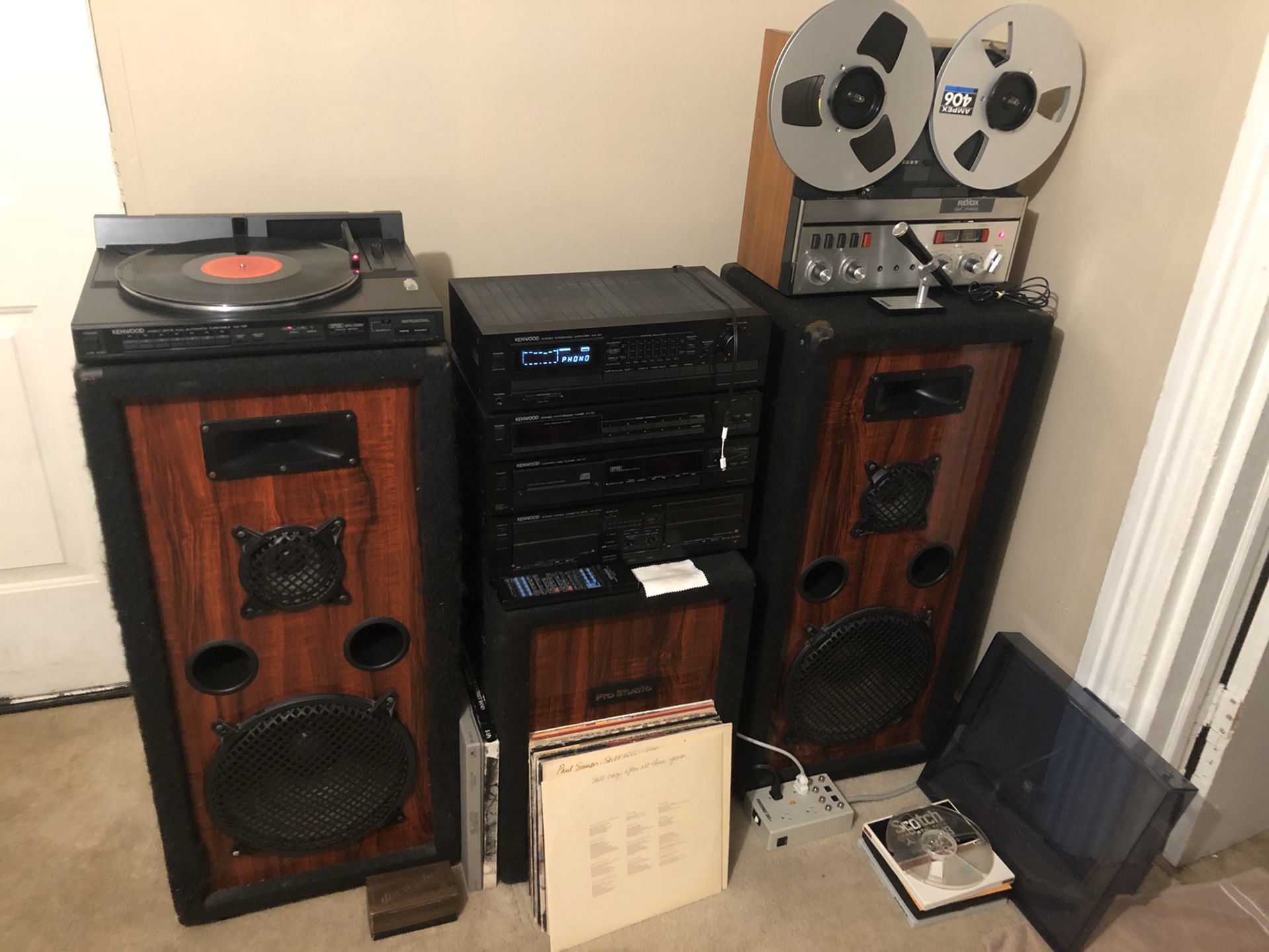 90s Kenwood Stereo & Pro Studio Speakers