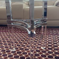  Glass Coffee Table And  Two Round End Table Made  By Ashley