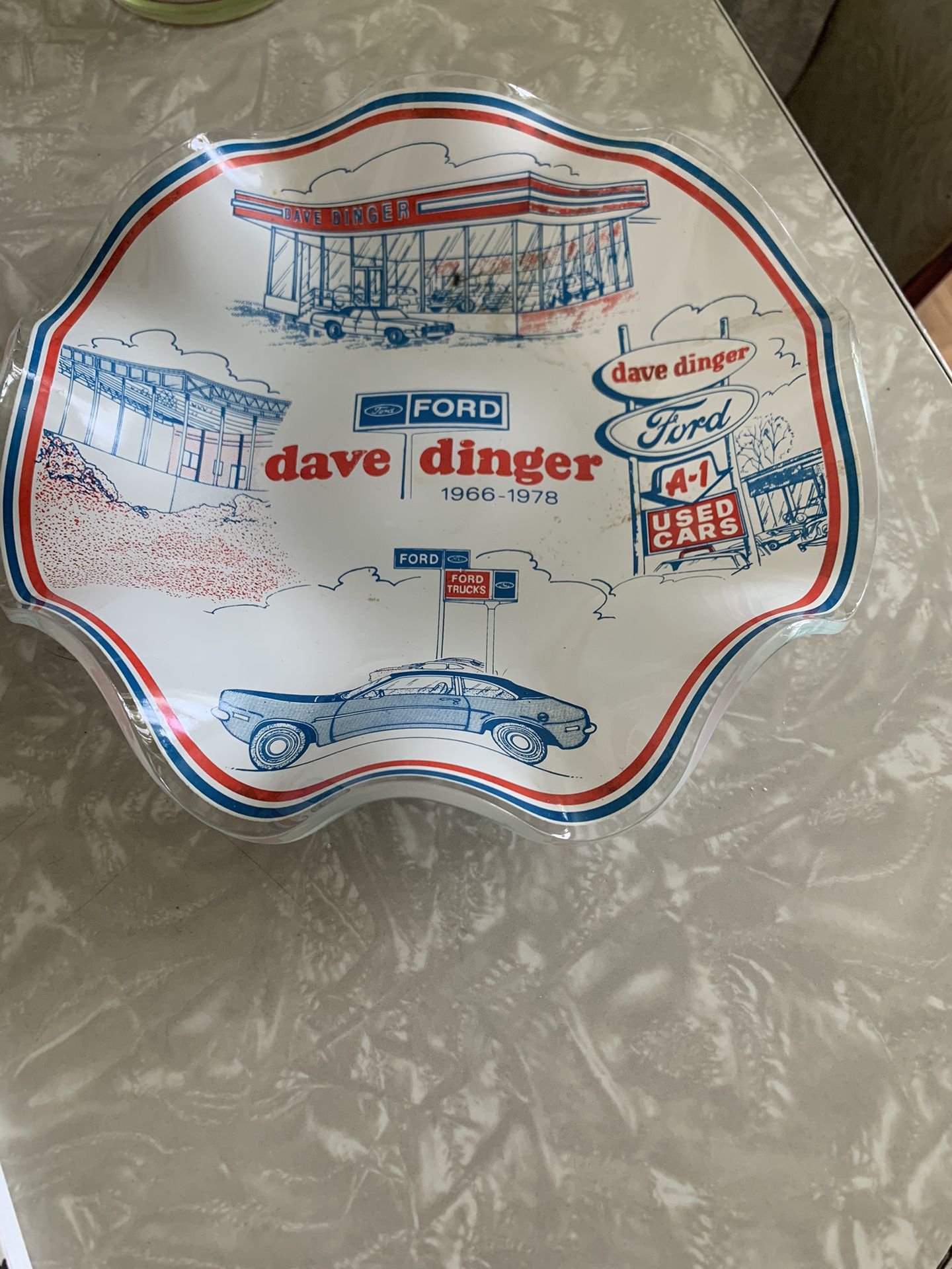 Best  Offer Dave Dinger Ford Plate And Old Cotts Glass Plate 