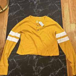 yellow-orange and white long sleeve from pacsun with tag still on!!