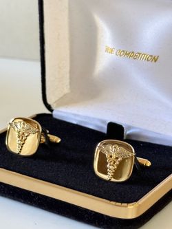 Caduceus Gold Color Cufflinks