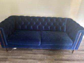 Velvet blue couch