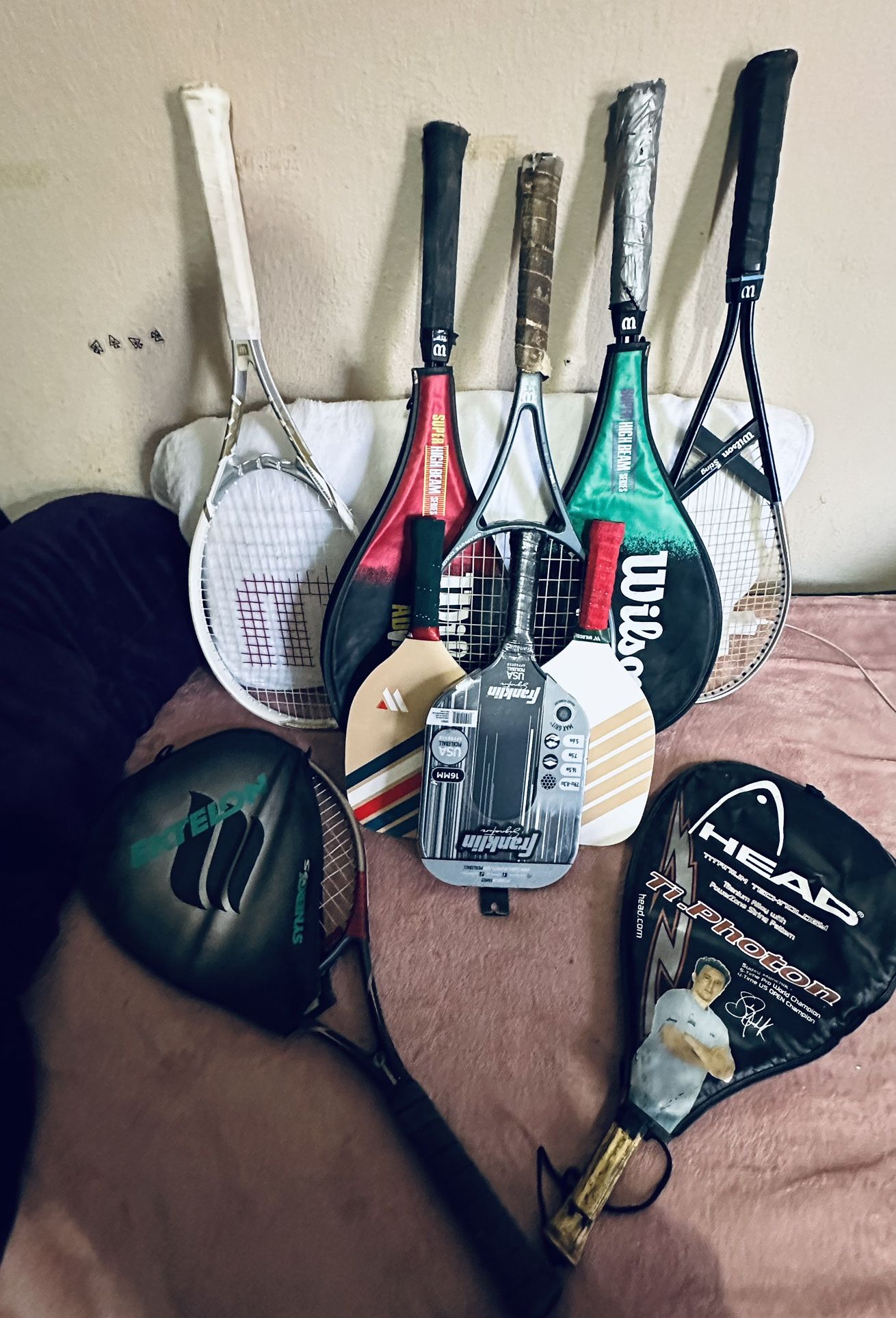 7 tennis rackets - 2 Brand new pickleball And 2 used