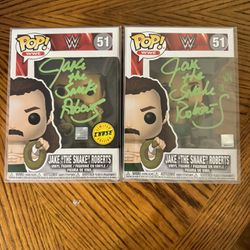 Jake the Snake Roberts Autographed Funko Pops 