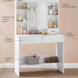 Vanity Desk with Power Outlets